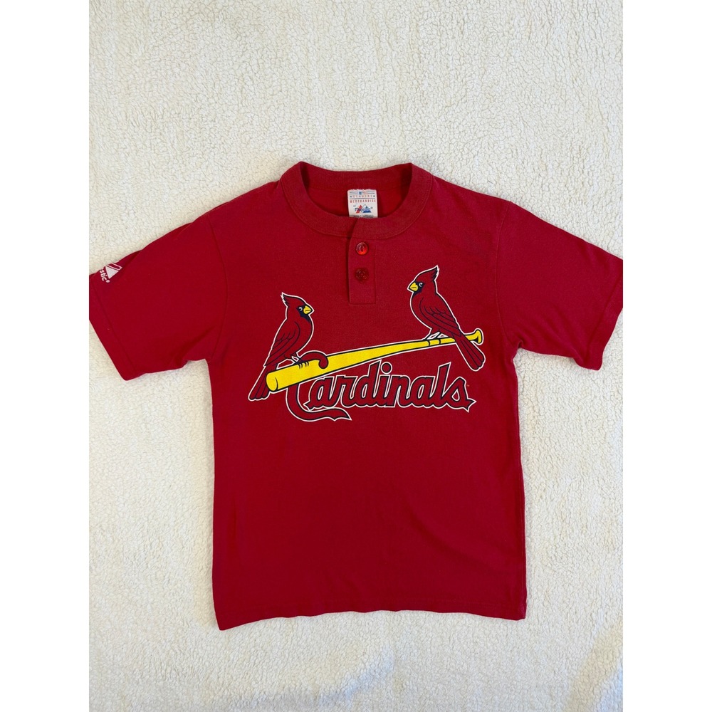 Majestic St. Louis Cardinals Shirt Kids Medium Red Good Robins 5 MLB